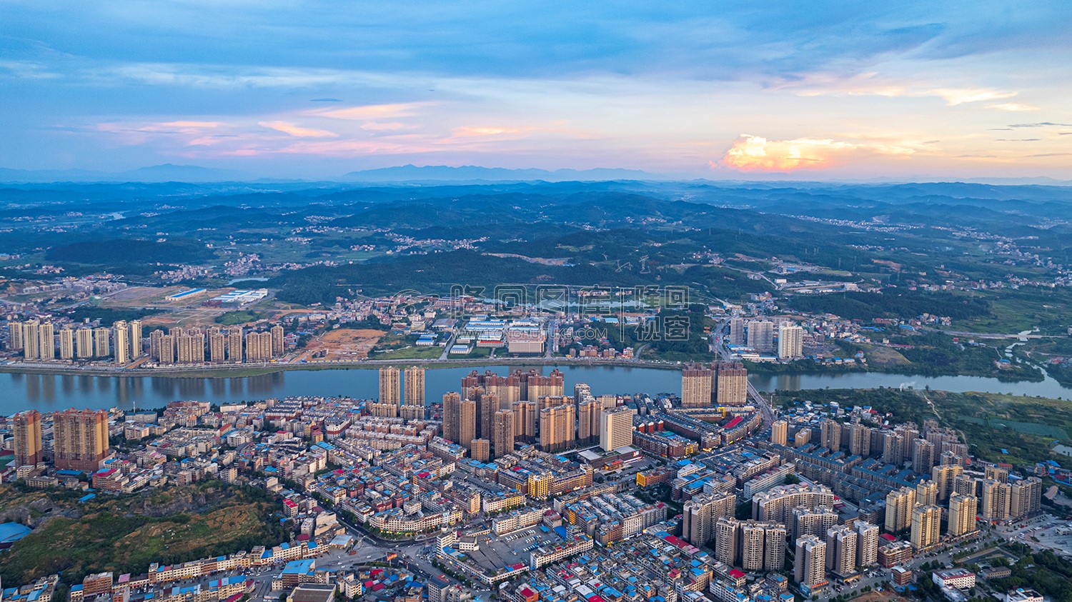 隆回县城日落风光