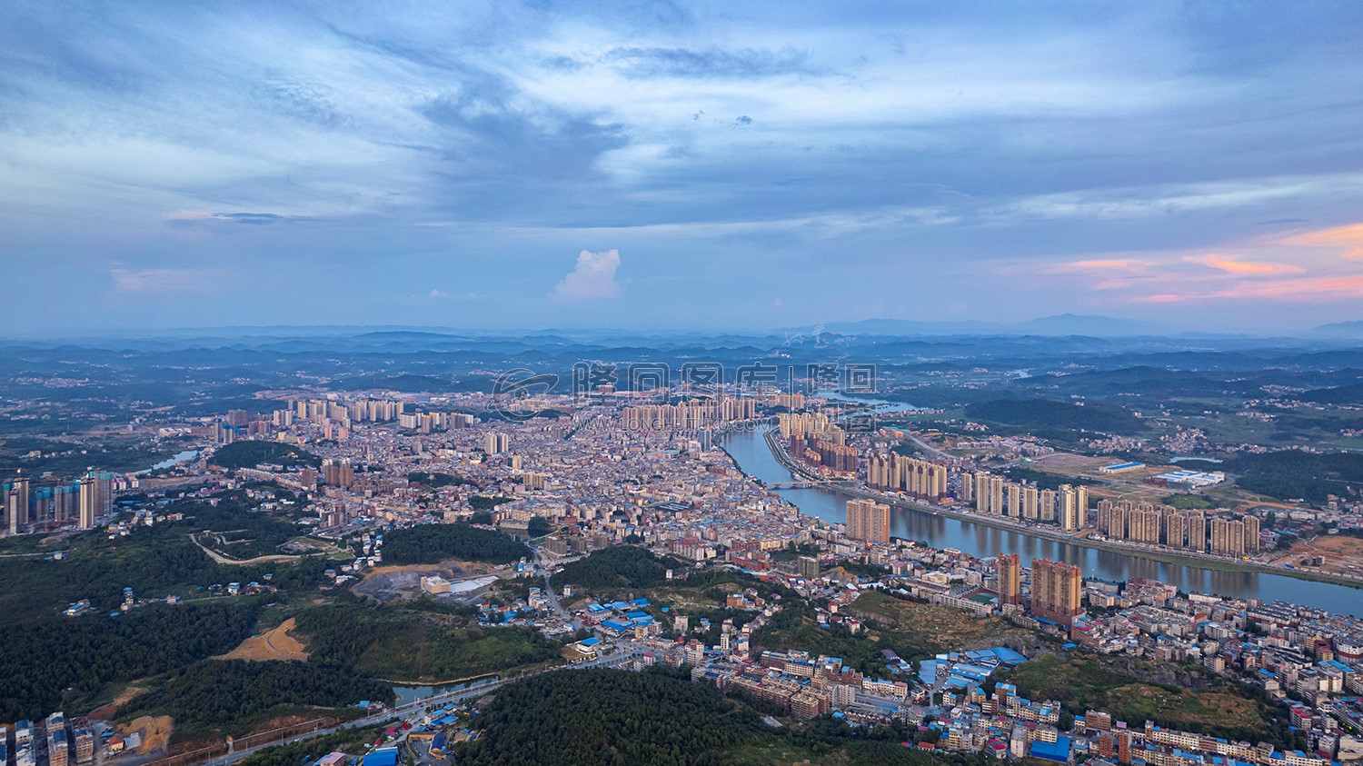 隆回县城日落风光