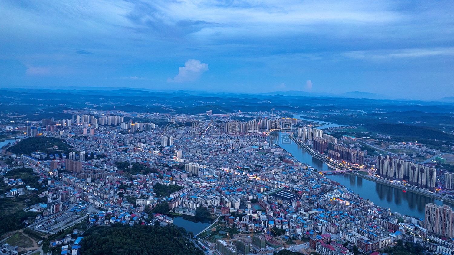 隆回县城日落风光