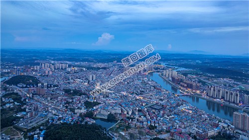 隆回县城日落风光