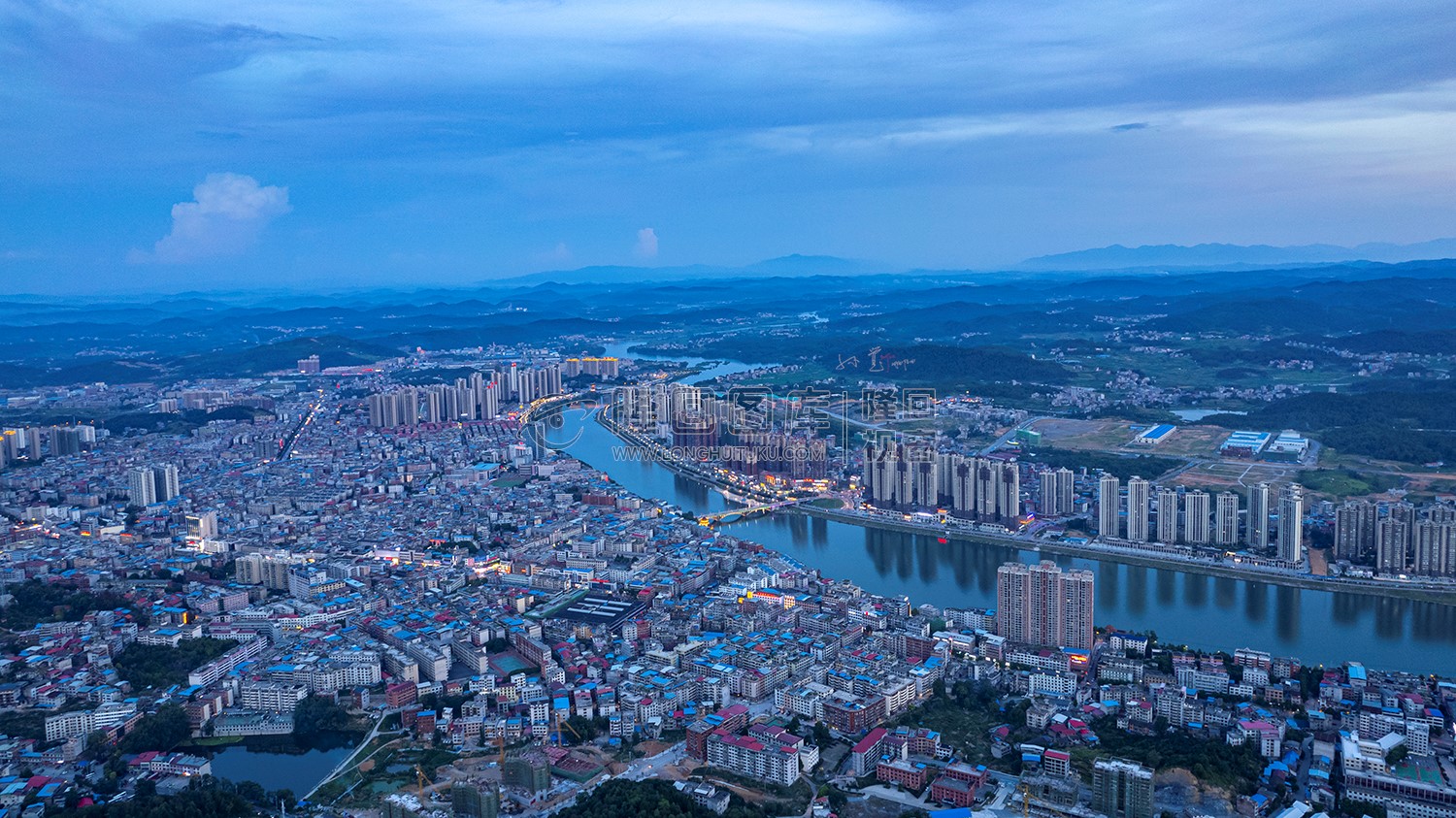 隆回县城日落风光