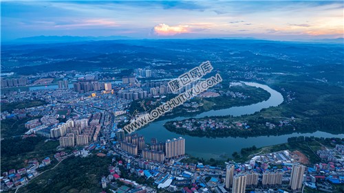 隆回城西总站区域日落场景