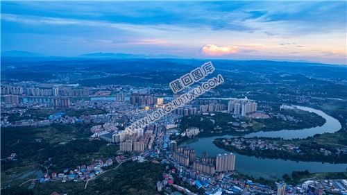 隆回城西总站区域日落场景