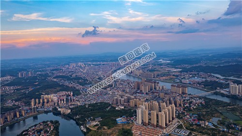 隆回城西看县城全景