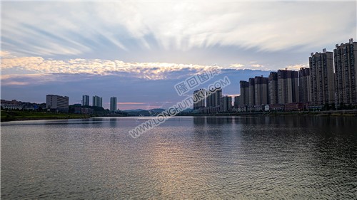 隆回赧水河夕阳风景