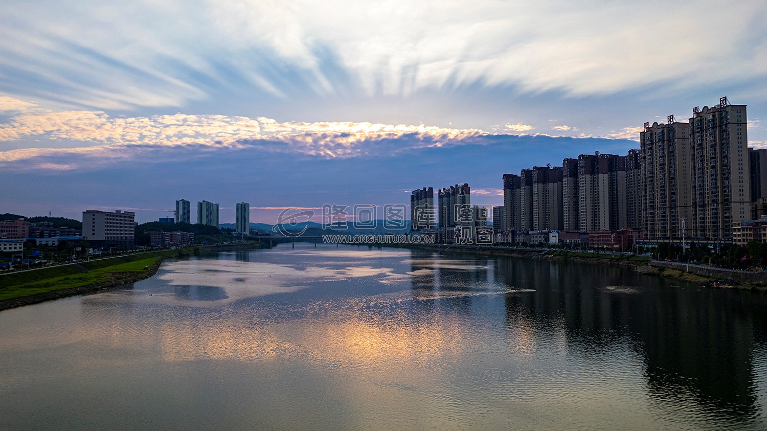 隆回赧水河夕阳风景