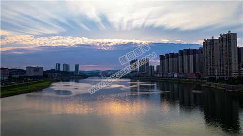 隆回赧水河夕阳风景