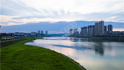 隆回赧水河夕阳风景