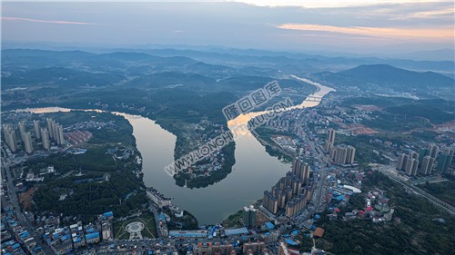 隆回赧水河夕阳风景