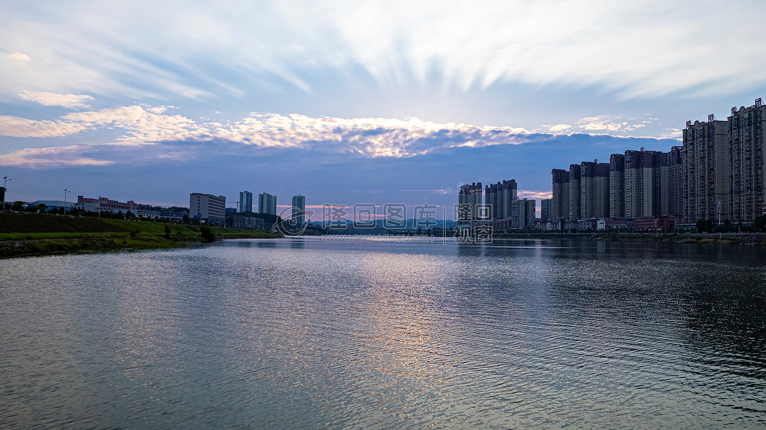 隆回赧水河夕阳风景