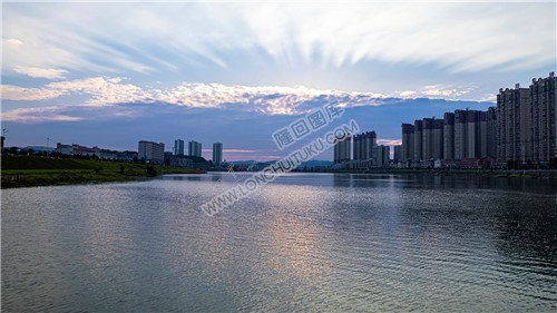 隆回赧水河夕阳风景