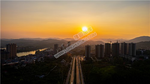 隆回县城夕阳风光