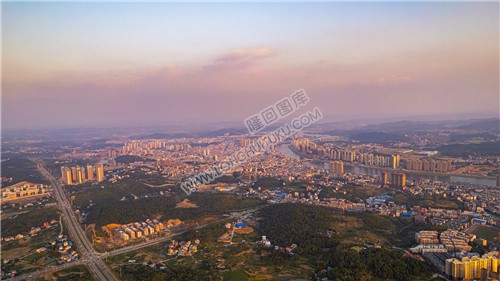 隆回县城夕阳风光