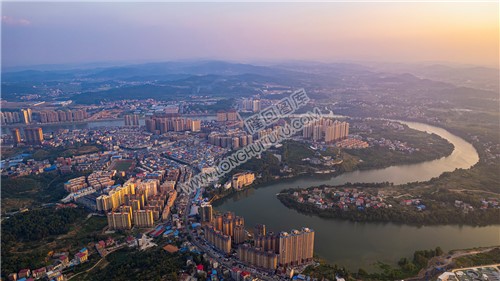 隆回县城夕阳风光