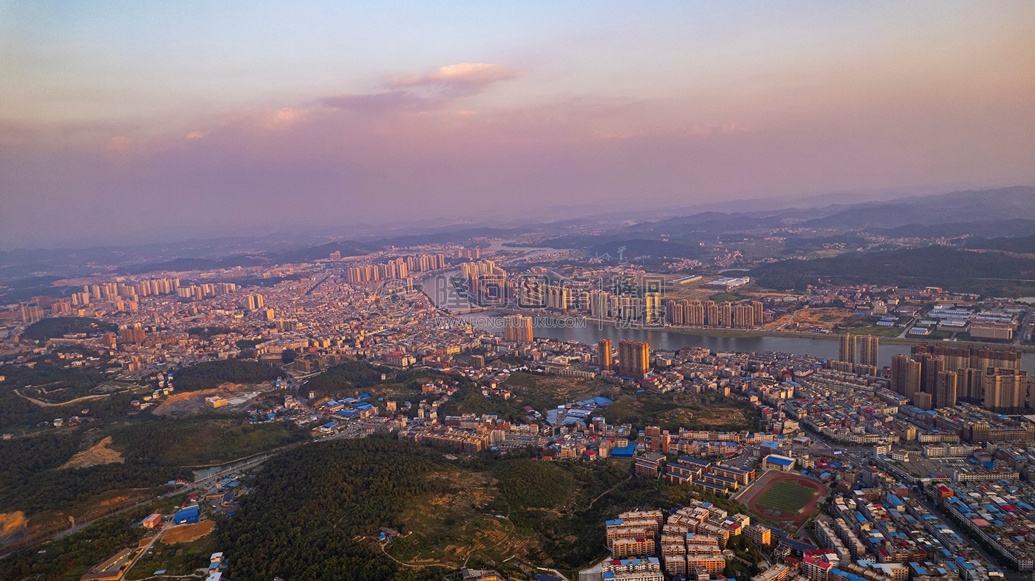 隆回县城夕阳风光