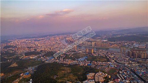 隆回县城夕阳风光