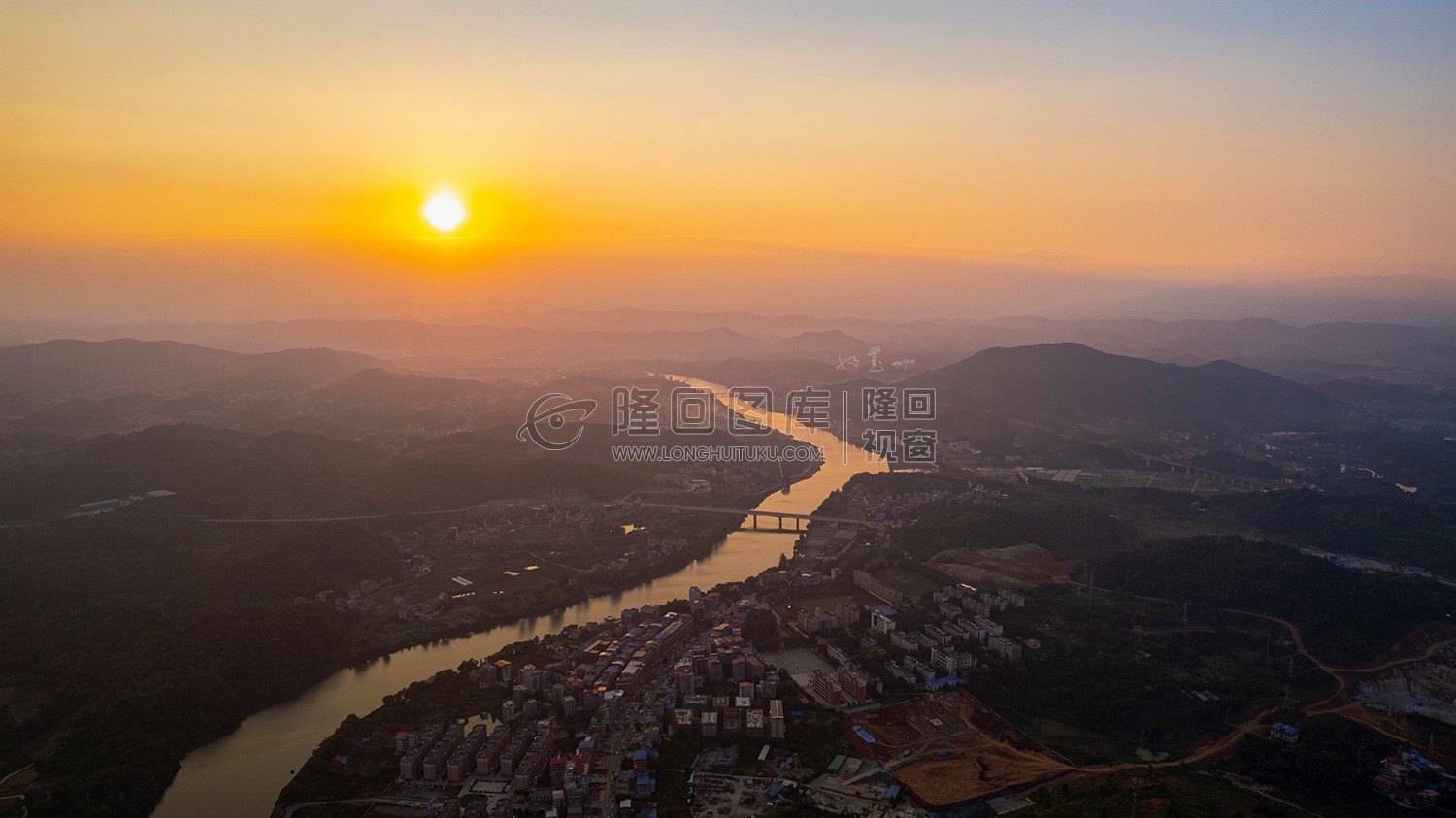 隆回县城夕阳风光