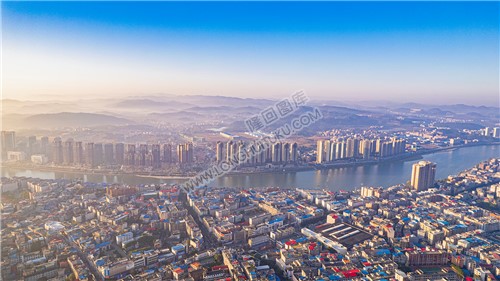 隆回县城日出航拍