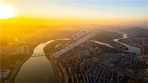 隆回二桥落日夕阳