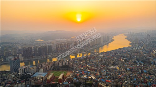 隆回县城落日夕阳