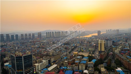 隆回朝阳大厦看落日