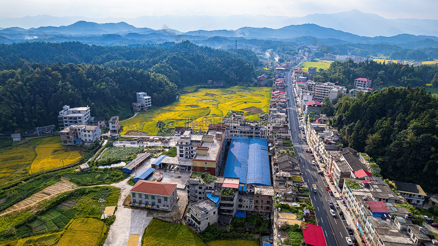 鸭田镇的秋收风光