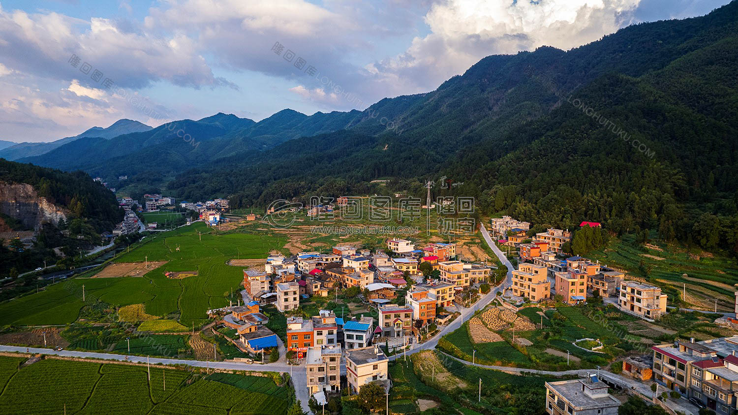 荷田乡村田园风光