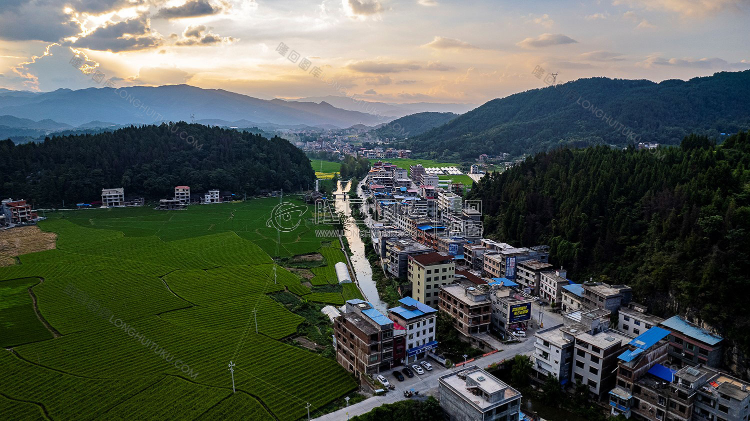 荷田乡村田园风光