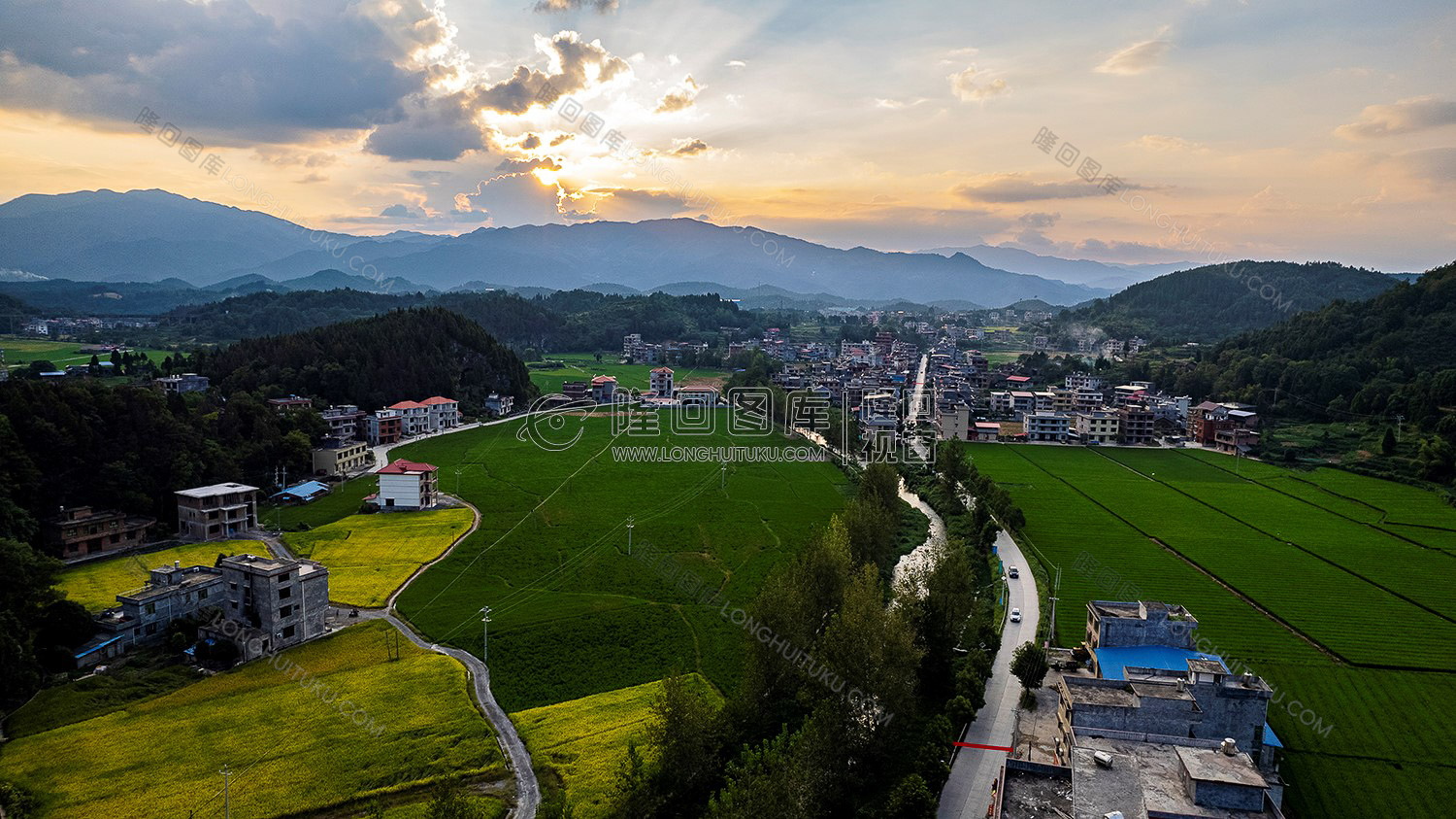 荷田乡村田园风光