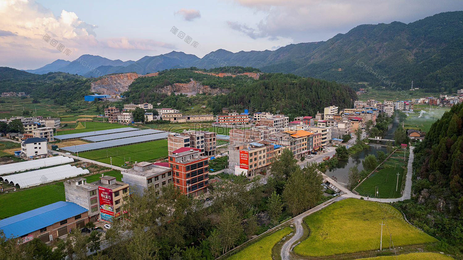 荷田乡村田园风光