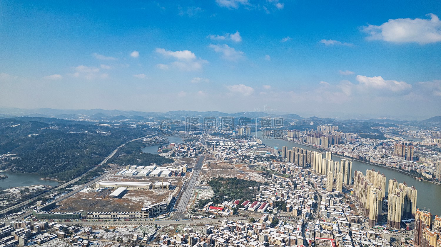 隆回城南区域航拍