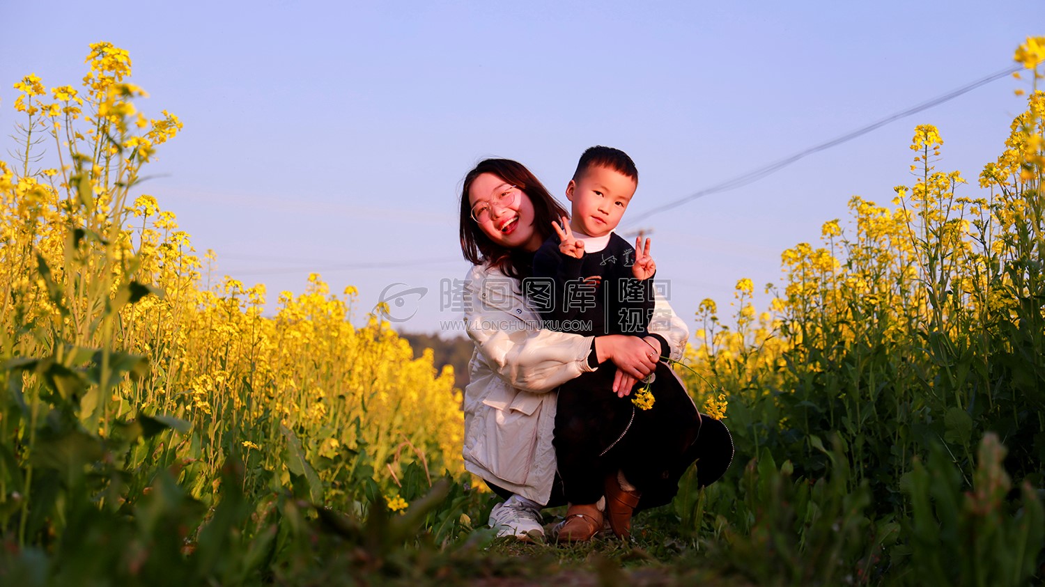 游客在油菜花中留影