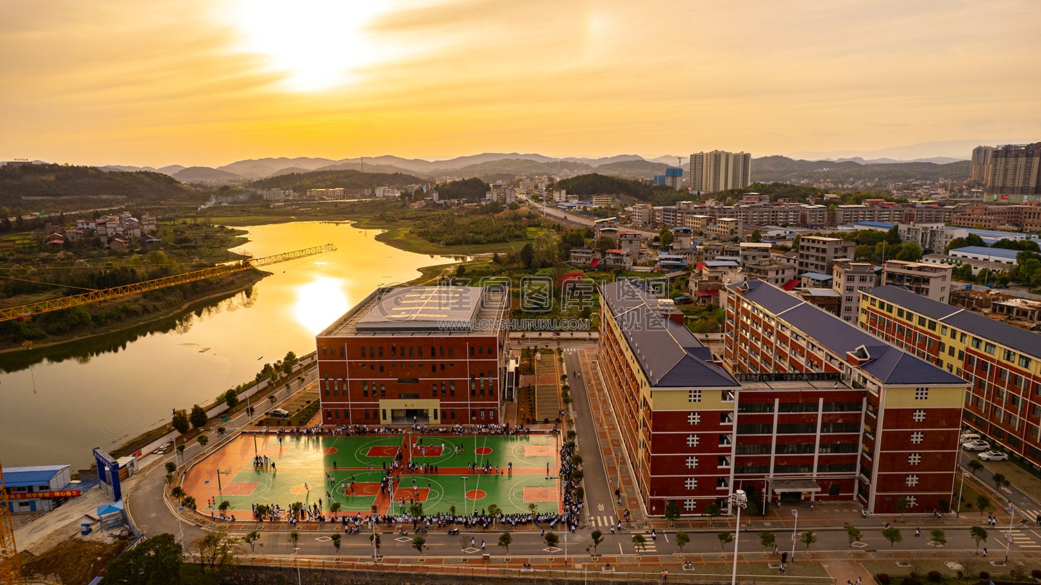 隆回九中夕阳美景