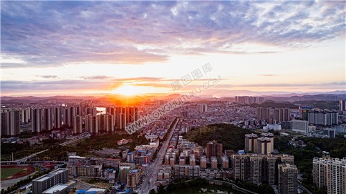 隆回城东夕阳风光