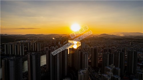 隆回大桥落日夕阳