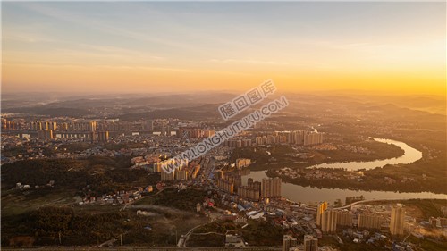 隆回县城夕阳美景