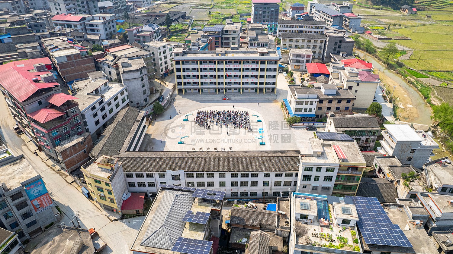 罗洪中学航拍