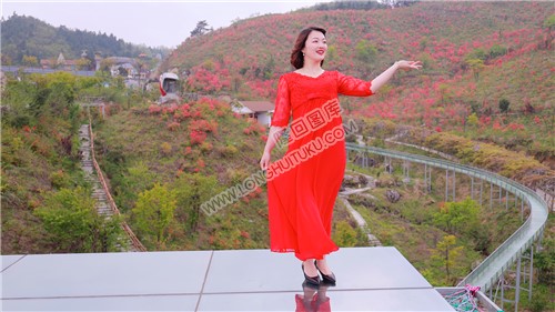 天空之镜边上的杜鹃花