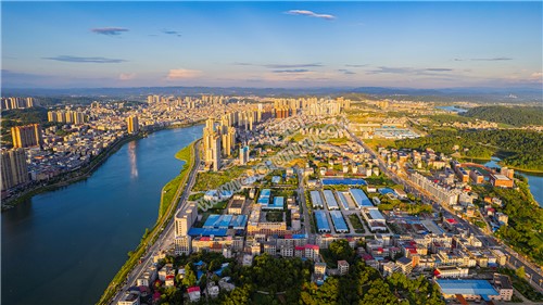 隆回县城日落夜幕