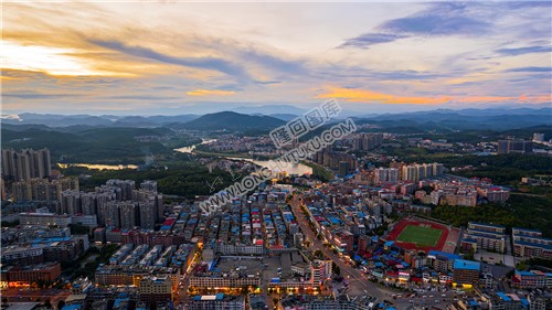 隆回城西方向夜幕日落