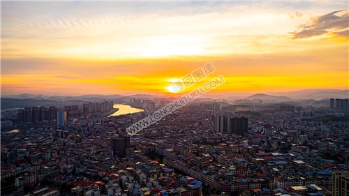 隆回城东区日落夕阳