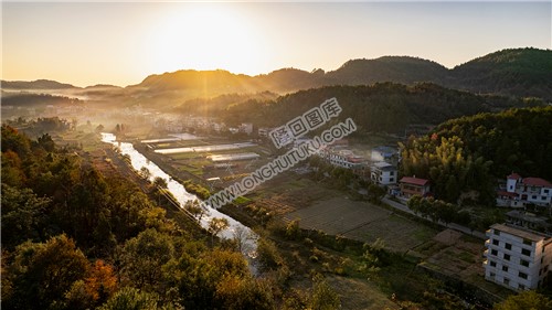 叶家村乡村夕阳风光