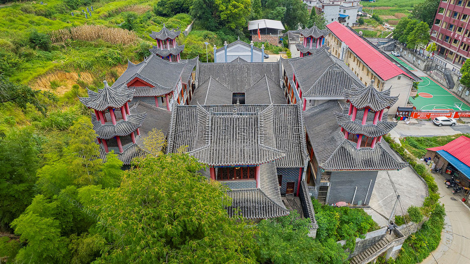 山界清真古寺后面航拍