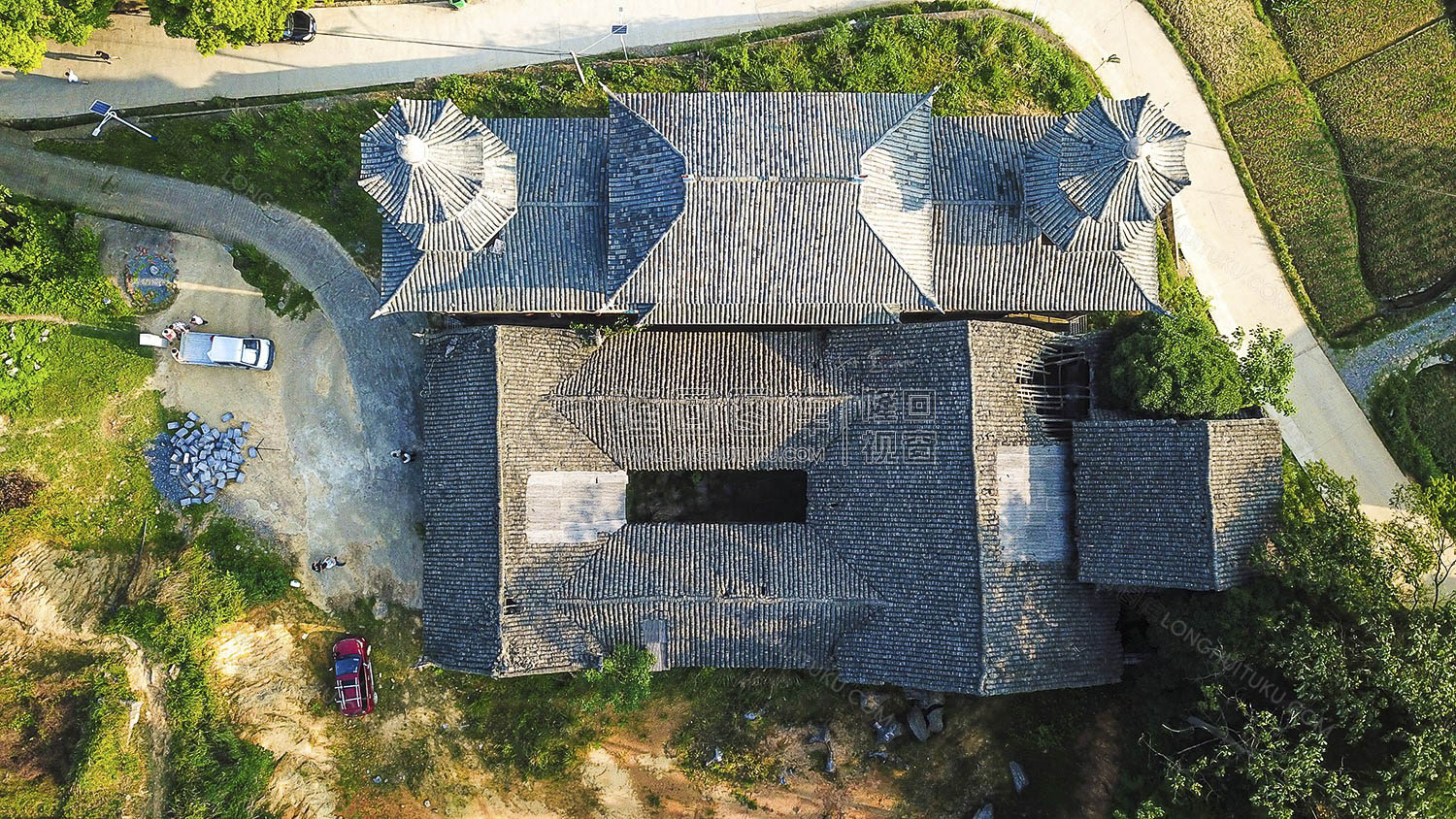 高空航拍清真古寺