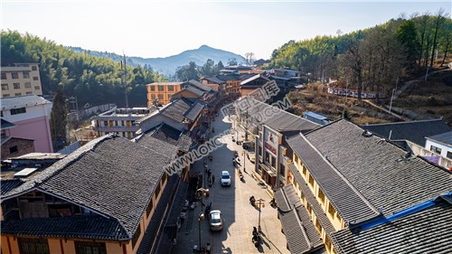 航拍虎形山街道