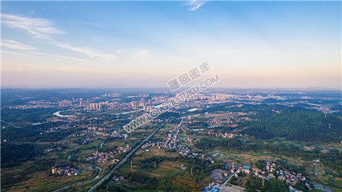 航拍隆回县城全景
